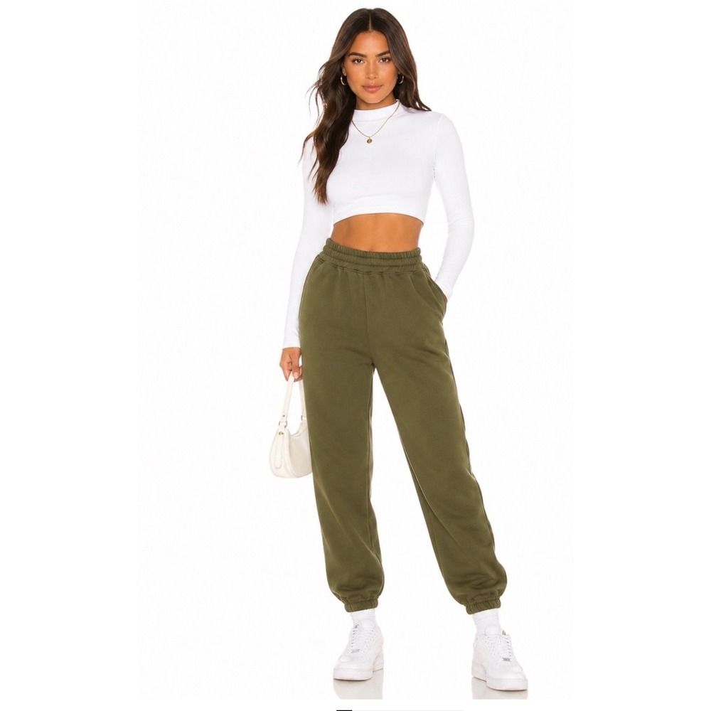 Naked‎ Wardrobe Sweatpants Womens L Olive Green Excellent High Rise NW-P0646